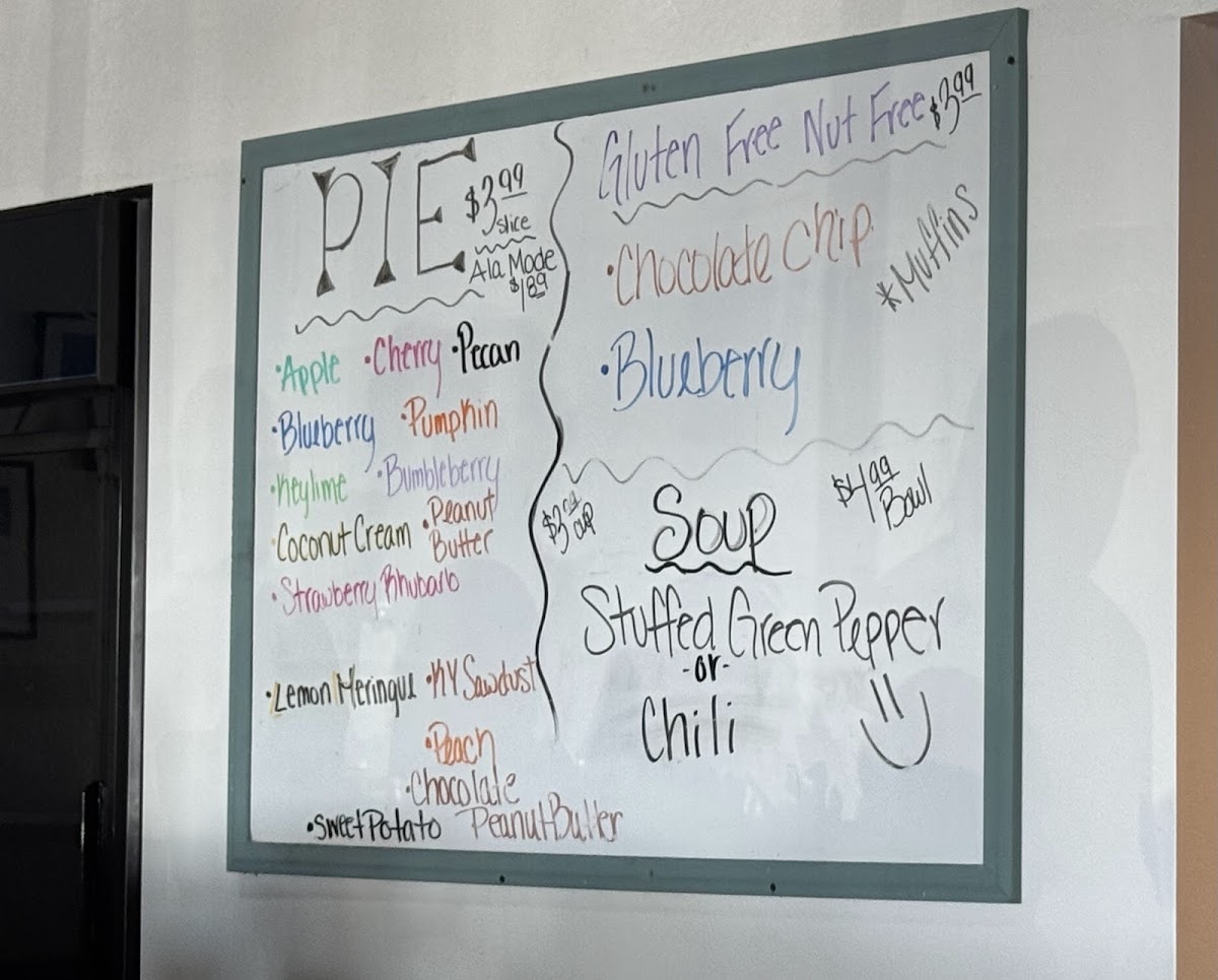 Mama's Place menu board