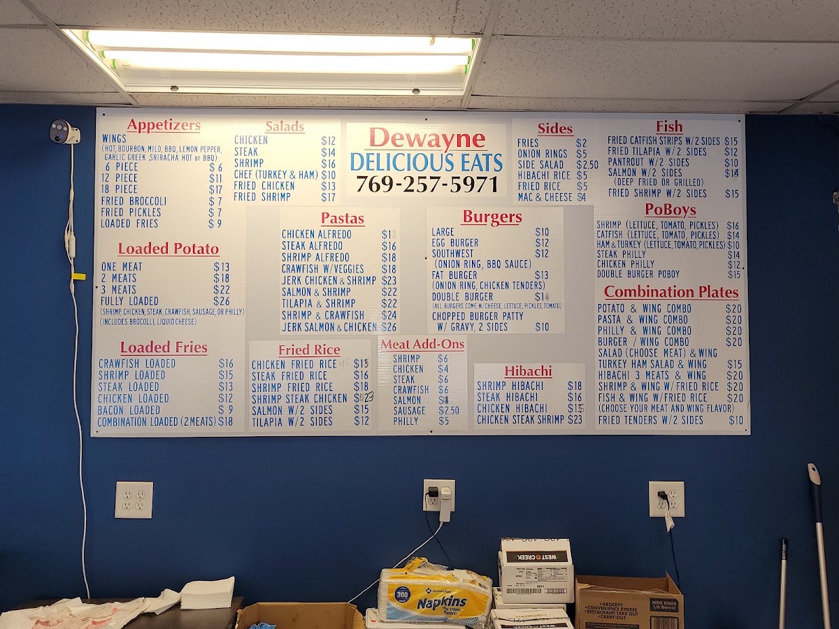 PettyP’s pasta&spud menu board