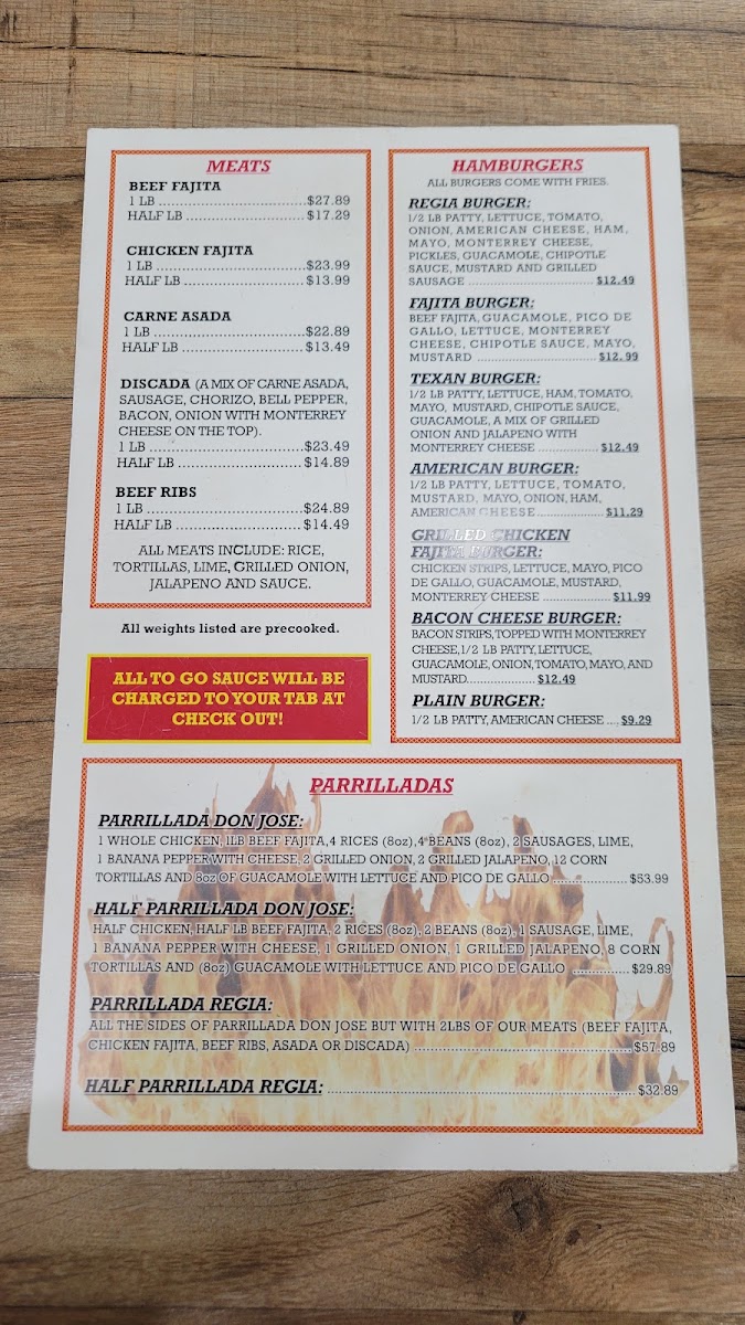 Pollos Asados Don José menu board