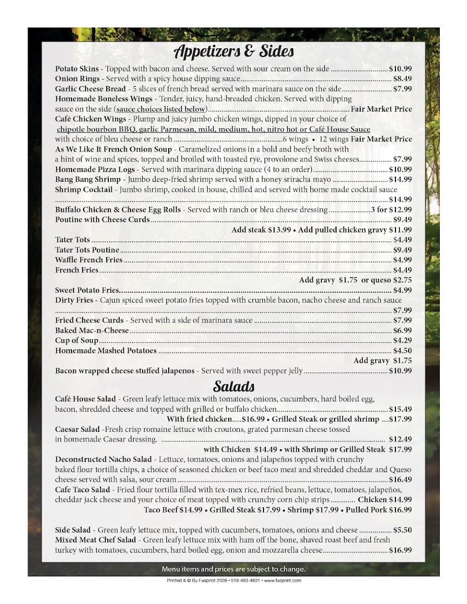 As We Like it Cafe / JC Soups menu board