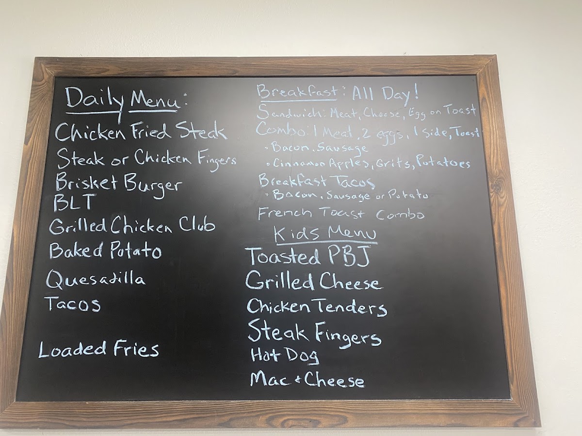 Jordan's Home Cook'N menu board