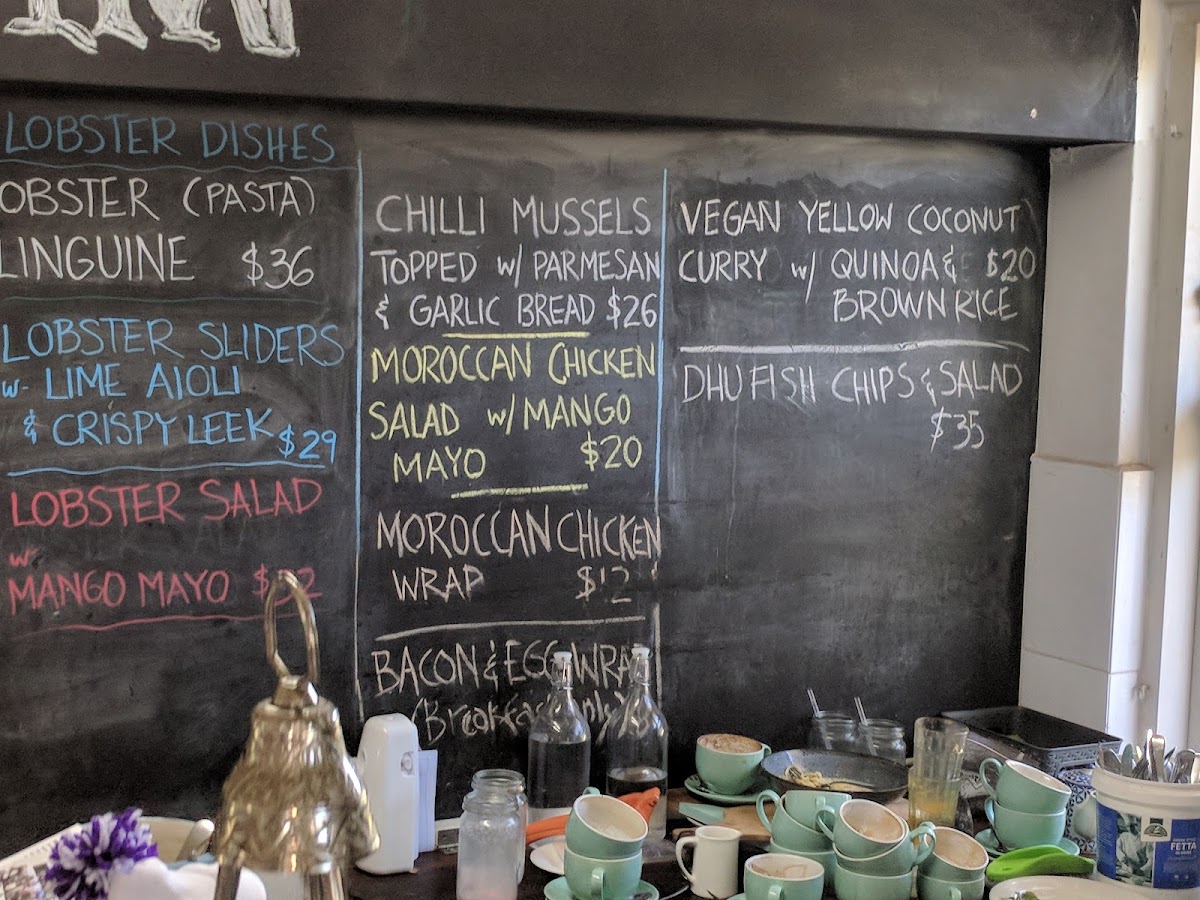 Lobbster Trap Cafe menu board