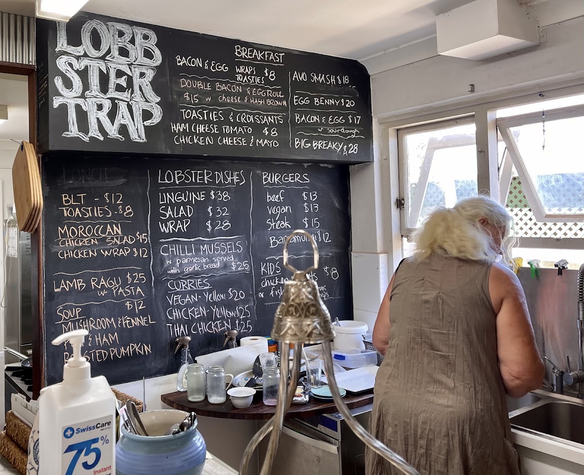 Lobbster Trap Cafe menu board