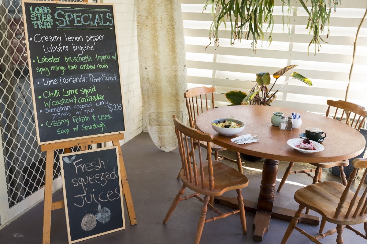 Lobbster Trap Cafe menu board