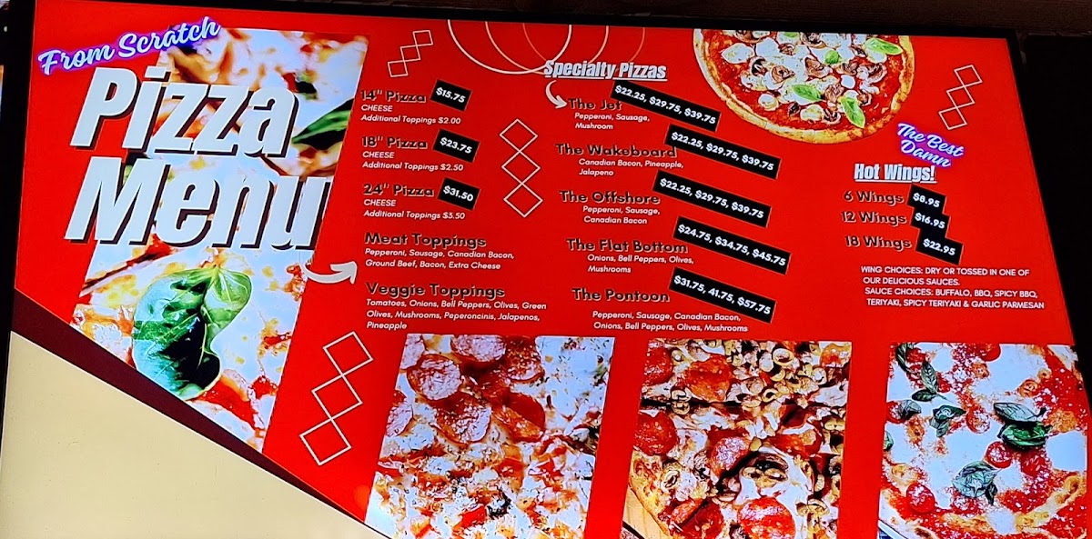 Big Bend Restaurant menu board