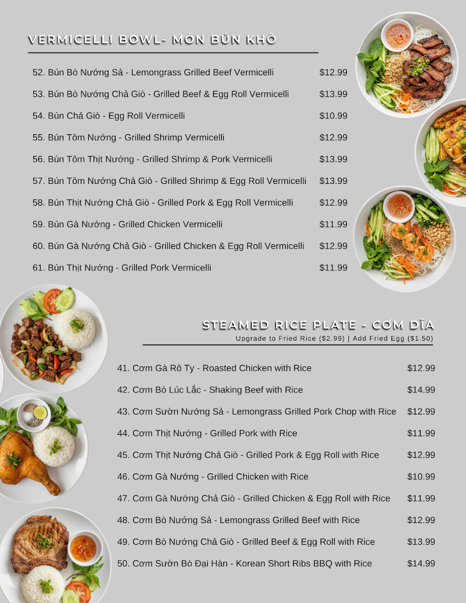 Taste of Asia menu board