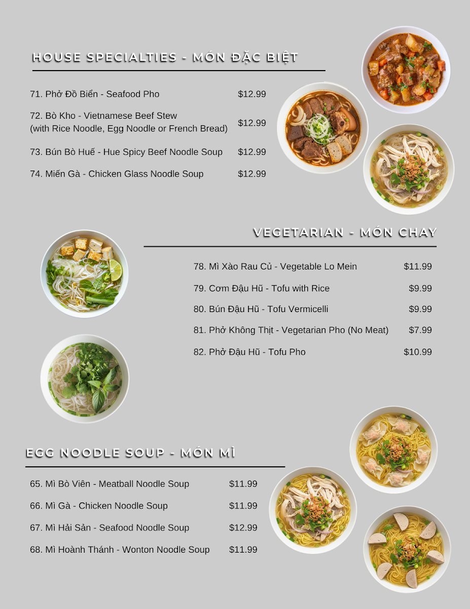 Taste of Asia menu board