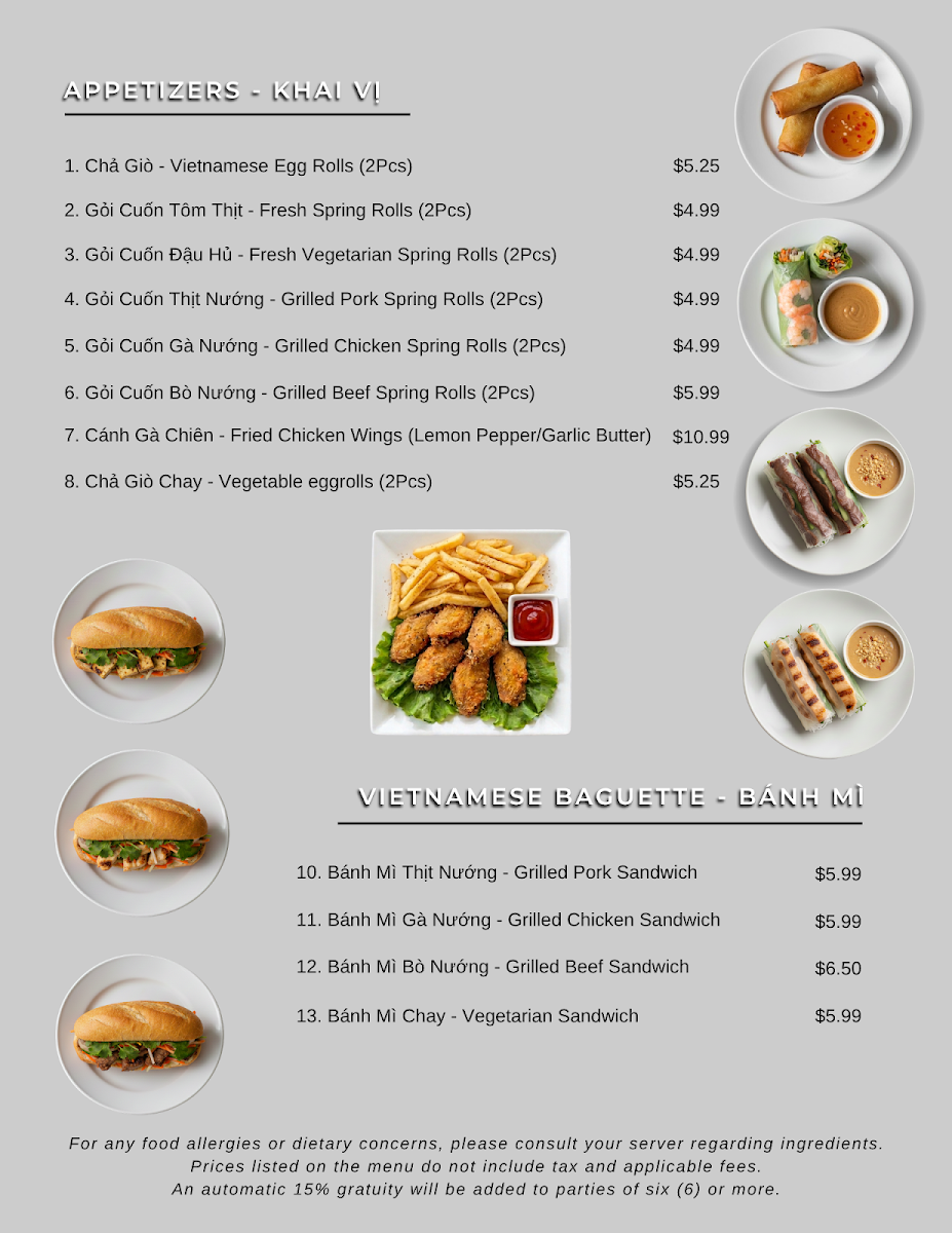 Taste of Asia menu board