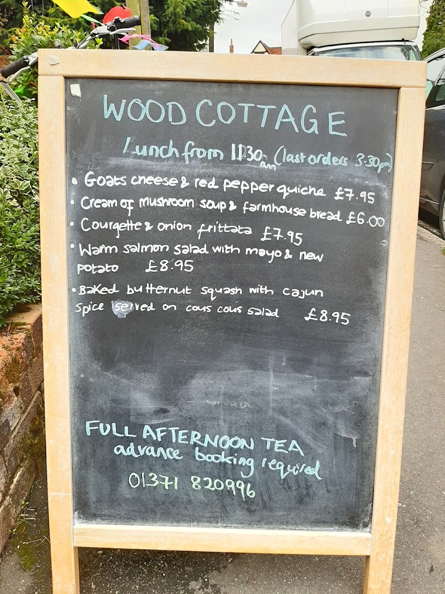Wood Cottage - Tea Room, Patisserie menu board