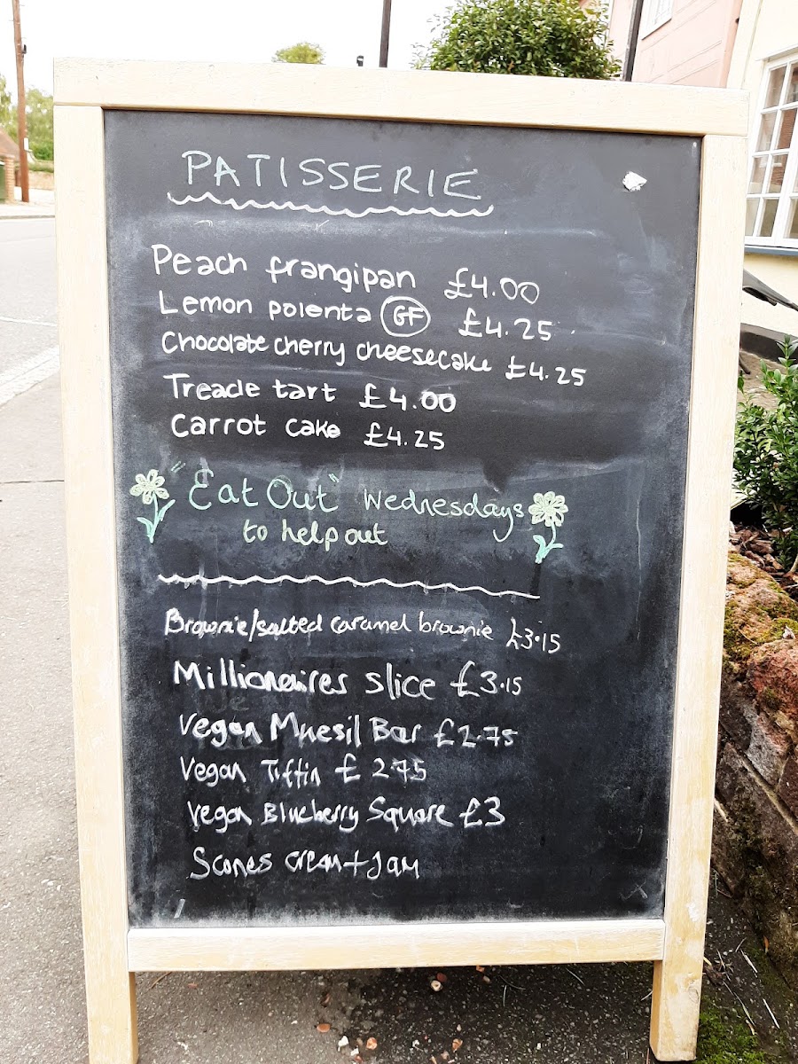 Wood Cottage - Tea Room, Patisserie menu board