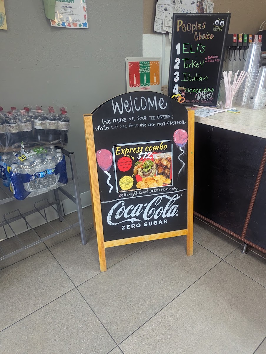 Express Grinders & More menu board