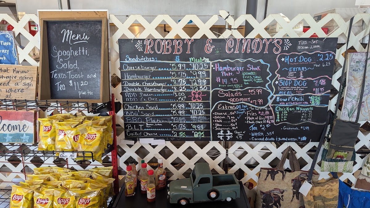 Robby And Cindy's Cafe menu board