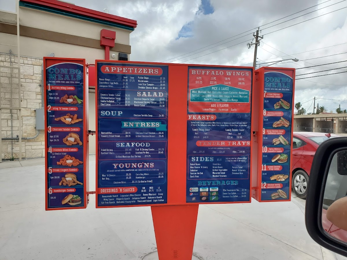 Wings 'N More Restaurant & Bar menu board