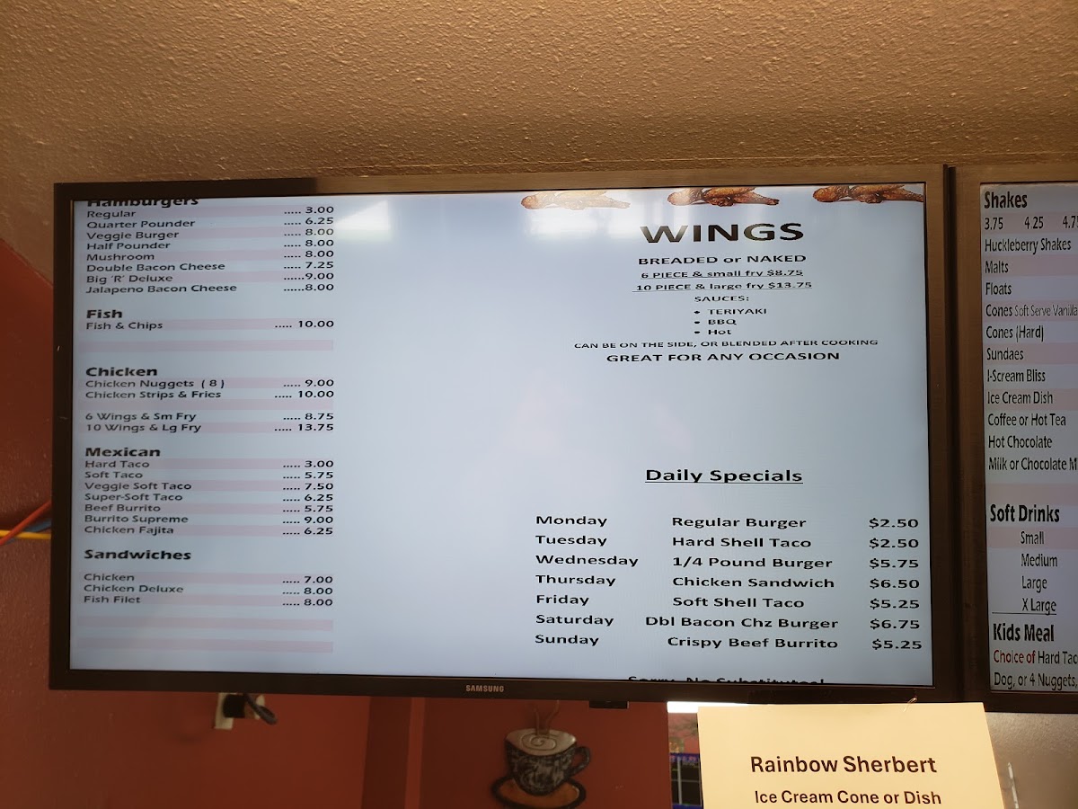 The Windsor menu board