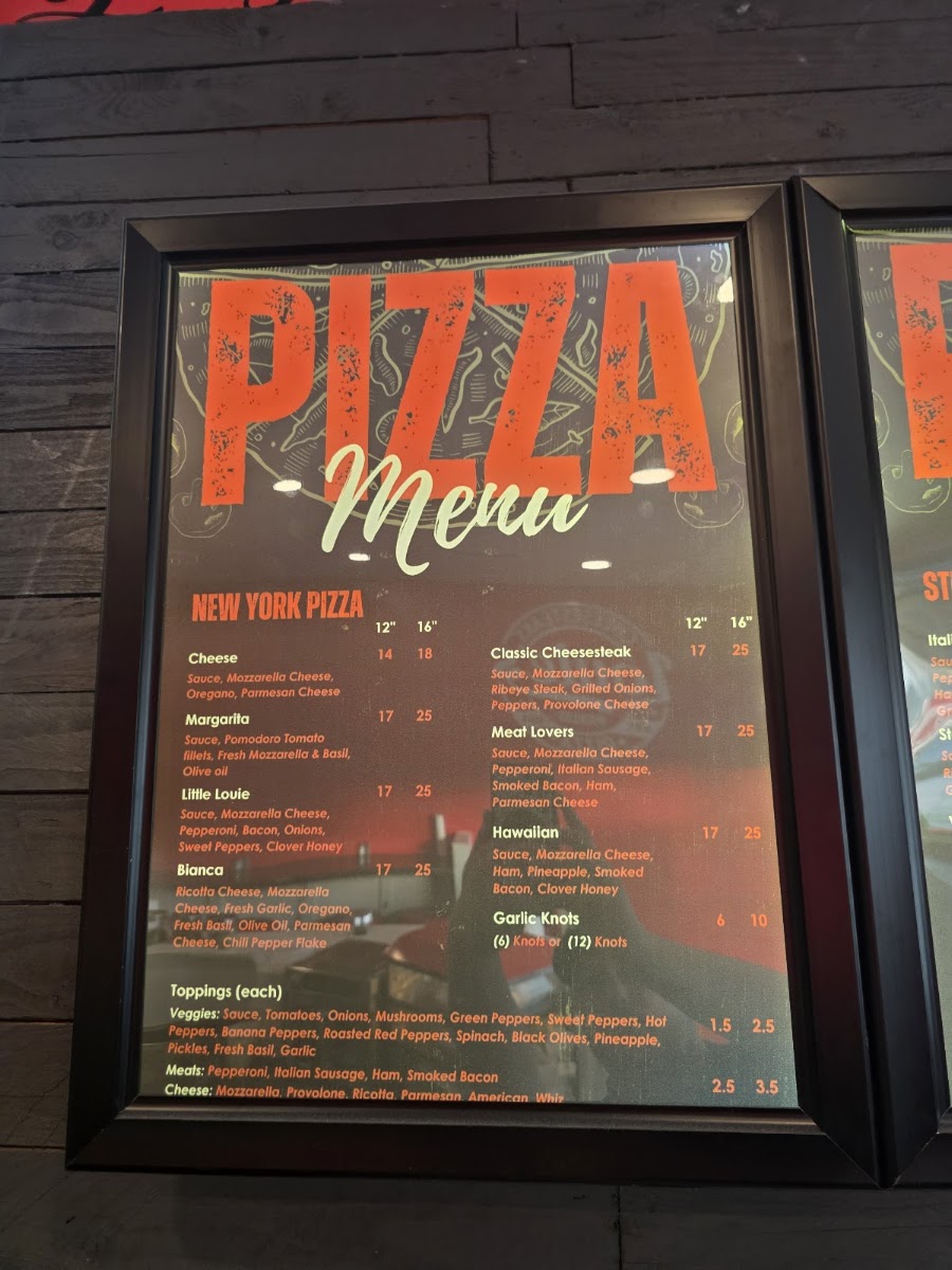 Louie's menu board