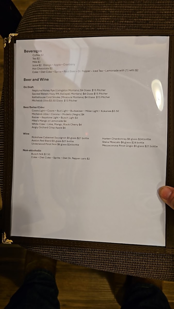 Iron Creek Cafe and Cantina menu board