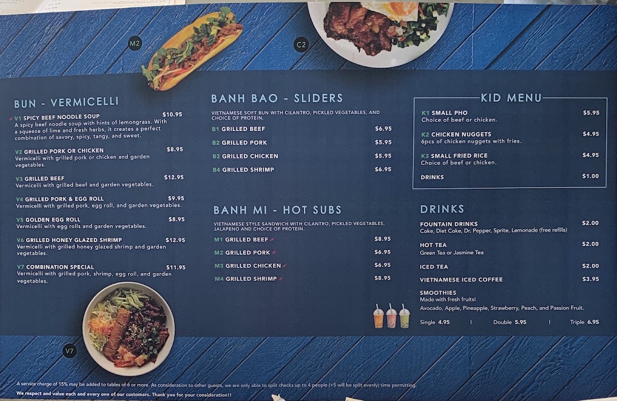 Pho Nomenal menu board