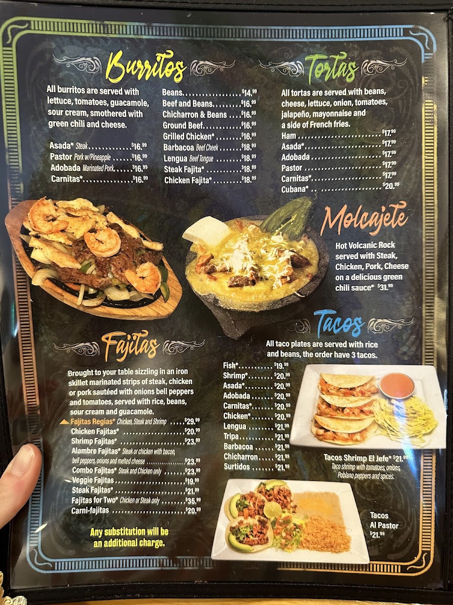 El Cerrito Family Restaurant menu board