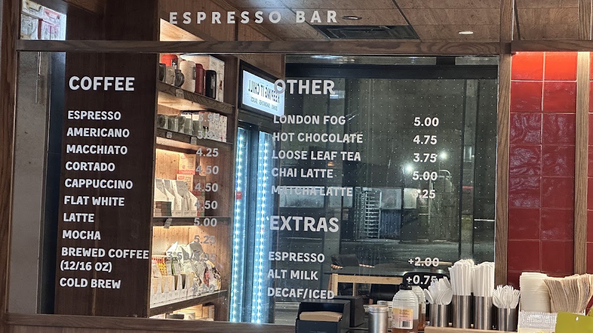 Dark Horse Espresso Bar menu board