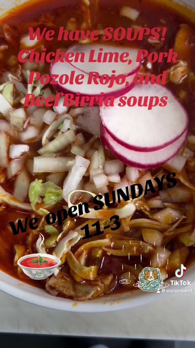 Sopa Mexican cuisine menu board