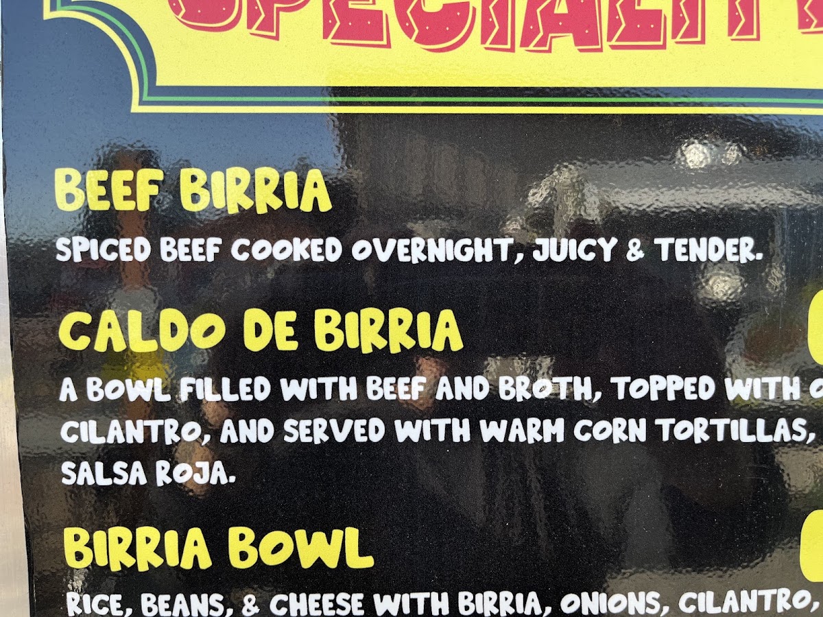 Sopa Mexican cuisine menu board