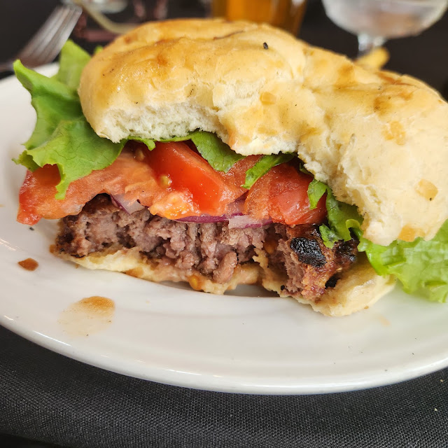 Safari Burger with Bite Taken