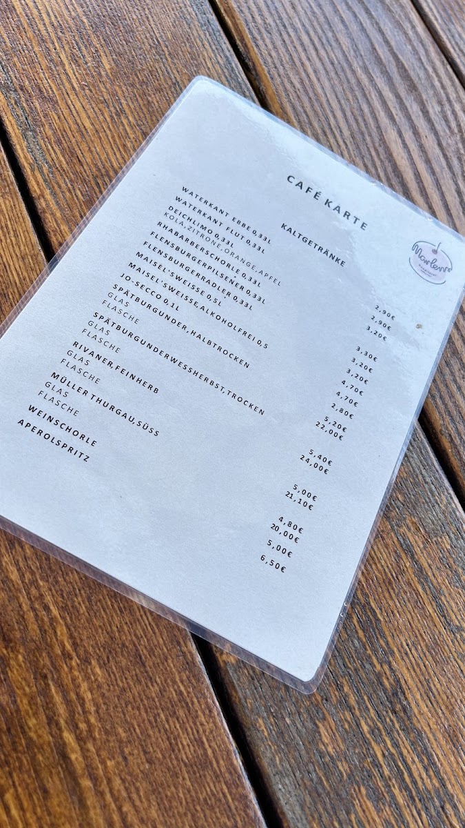 Marlens Konditorei Kaffeestuuv In de Hörn menu board
