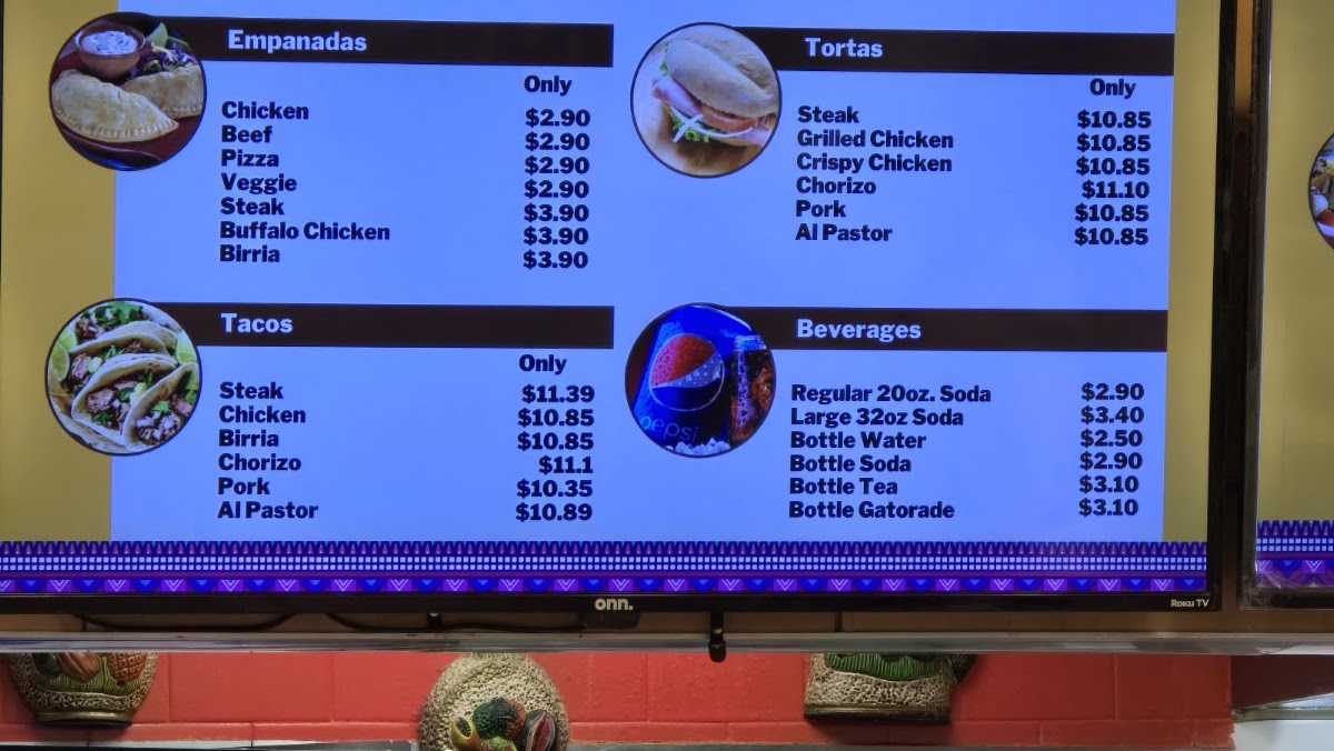 Grill & Wraps menu board