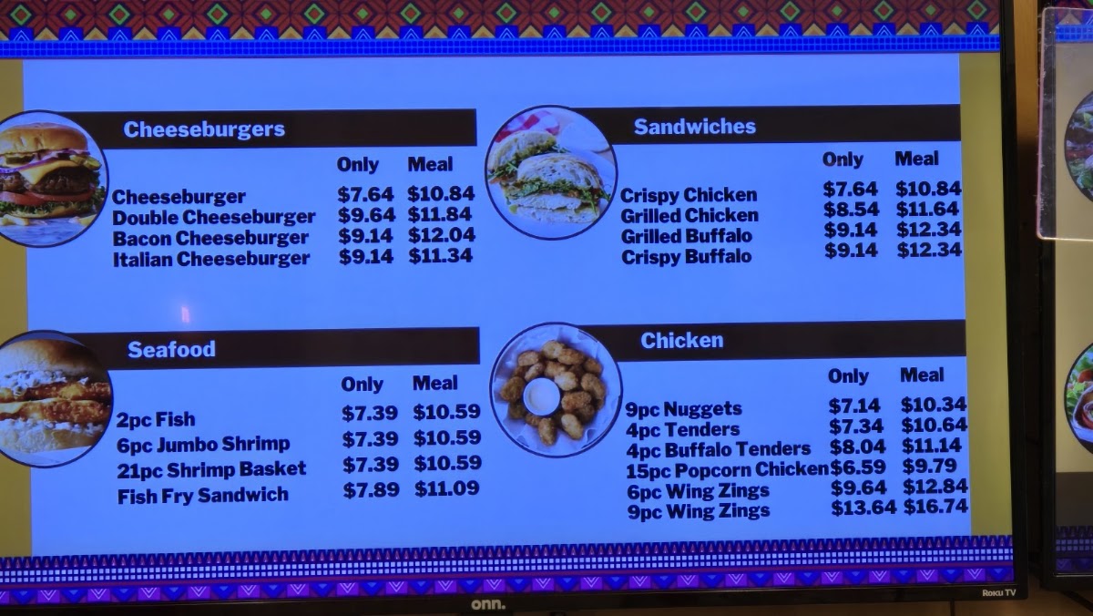 Grill & Wraps menu board