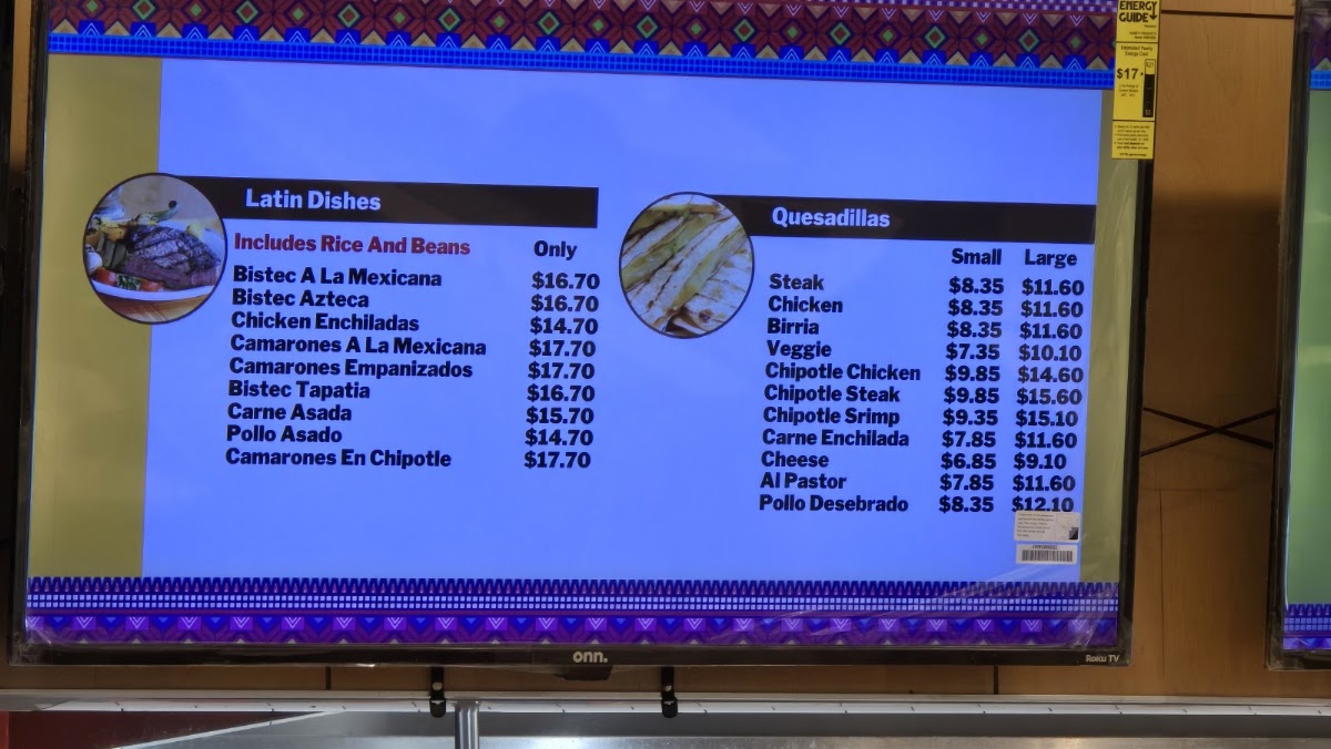 Grill & Wraps menu board