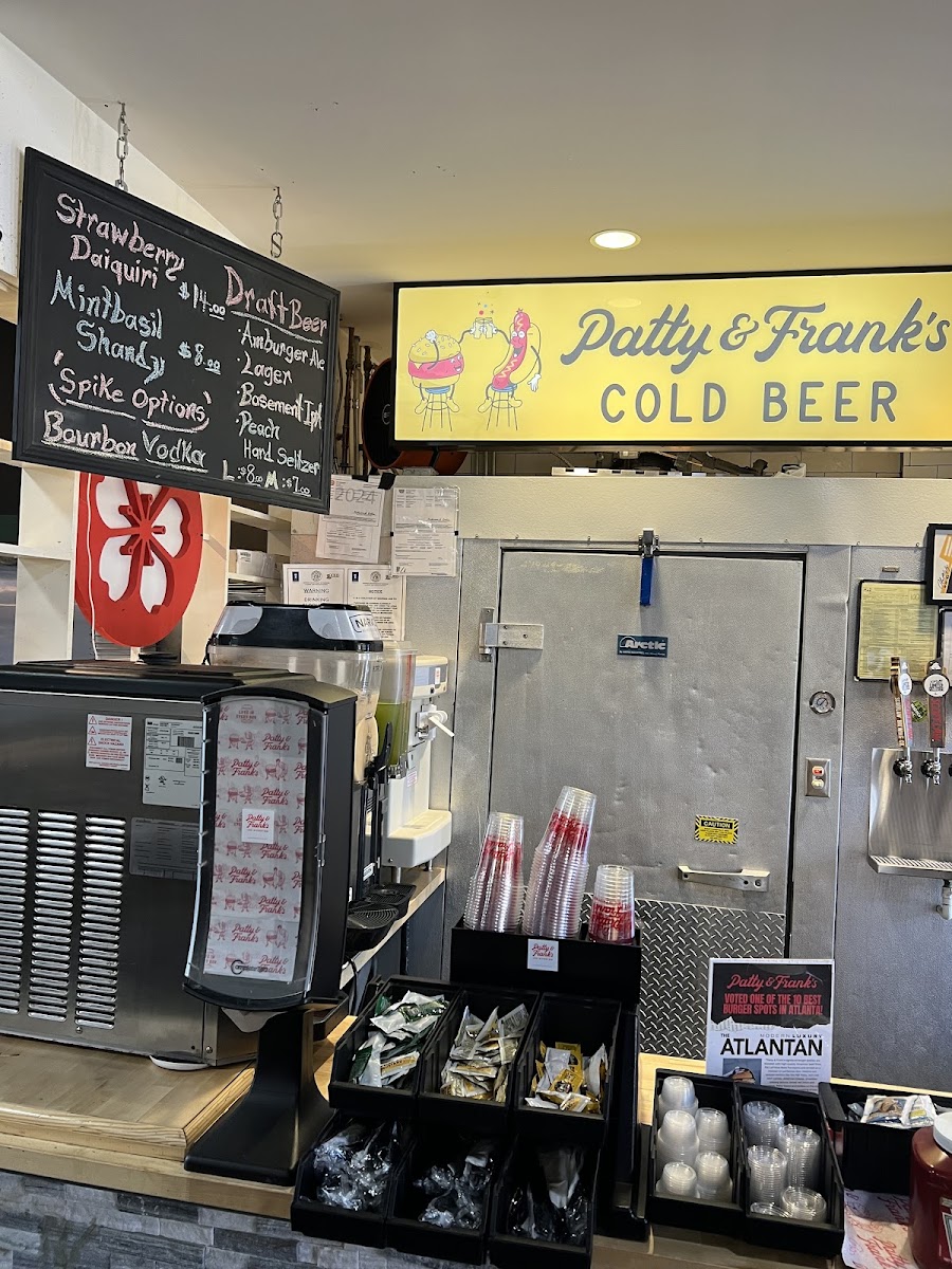 Patty and Frank's menu board