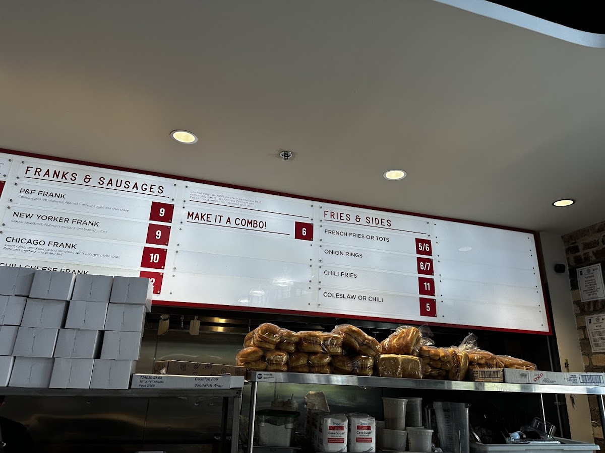 Patty and Frank's menu board