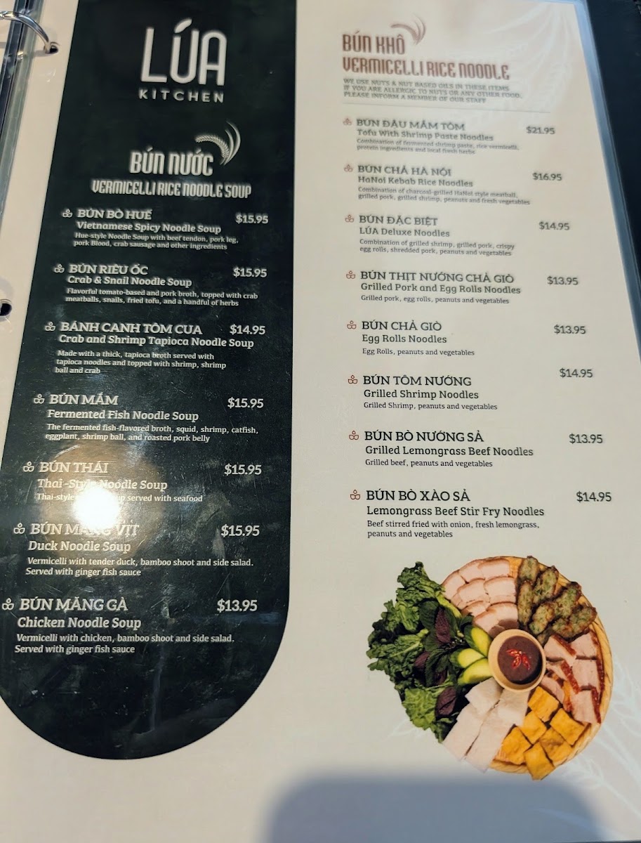 Lua Kitchen menu board