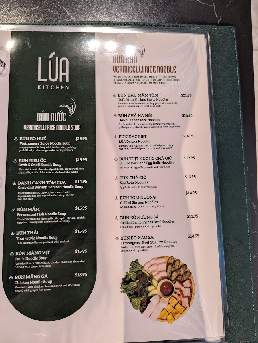 Lua Kitchen menu board