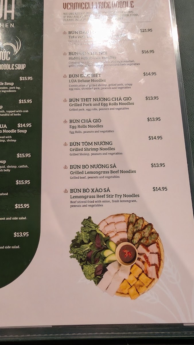 Lua Kitchen menu board