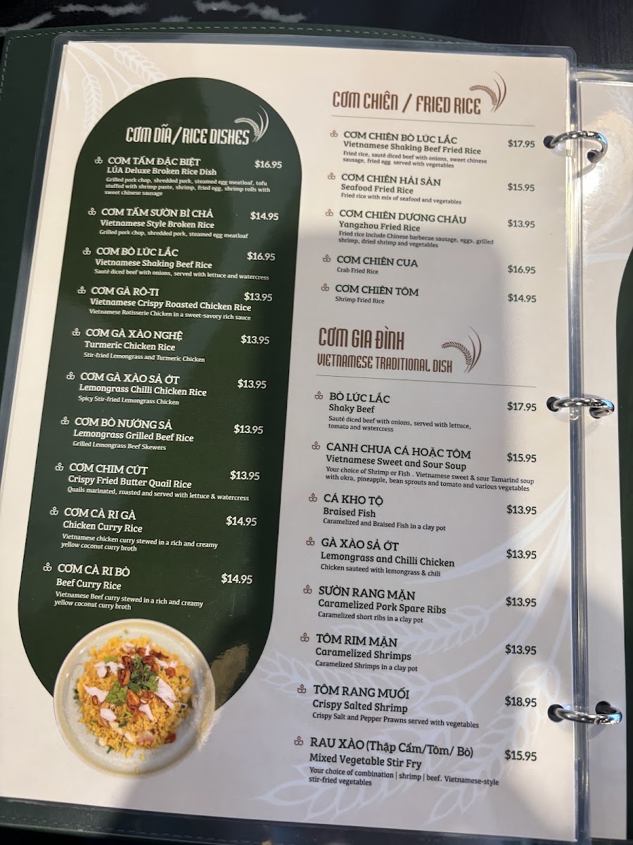 Lua Kitchen menu board