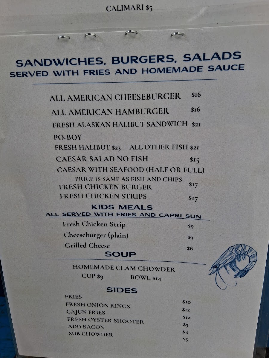 Ship Out Fish & Chips menu board