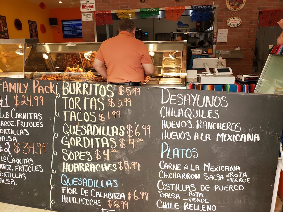 ZAMORA BROS. EAST LA menu board