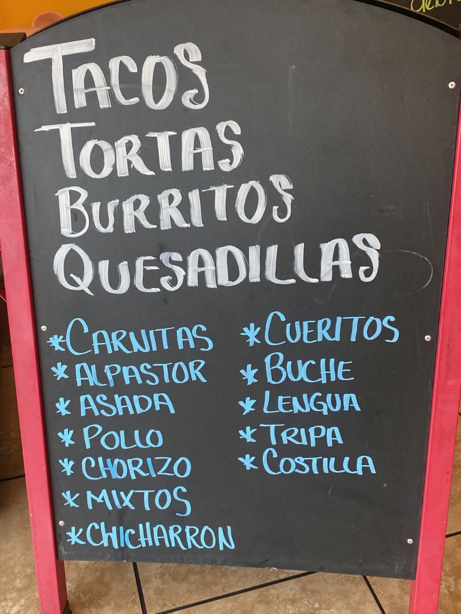 ZAMORA BROS. EAST LA menu board