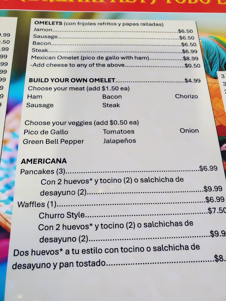 Mi Raza menu board
