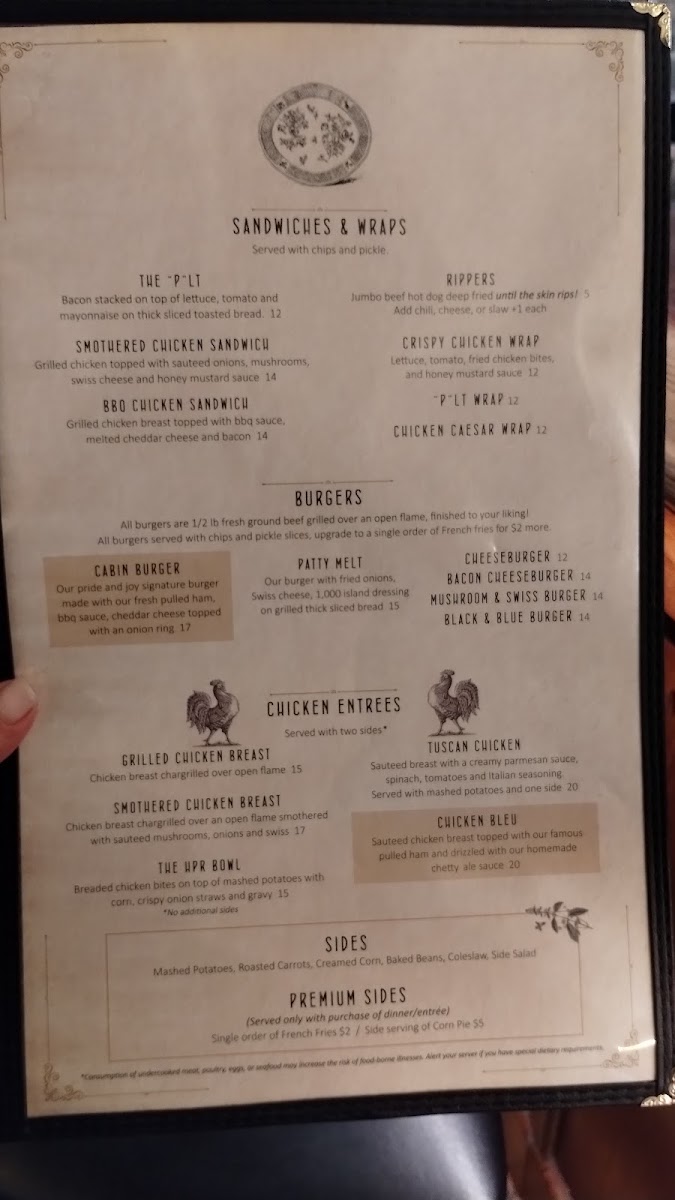 The Henry P. Robeson House menu board
