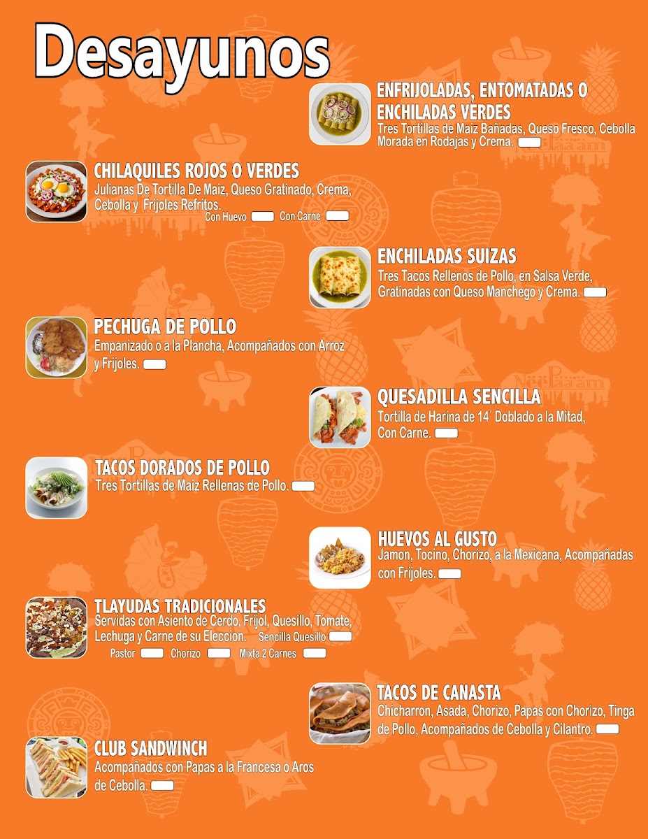 La Cuadra Tacos Restaurant menu board