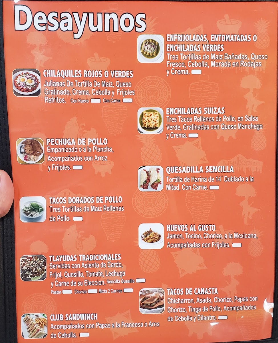 La Cuadra Tacos Restaurant menu board