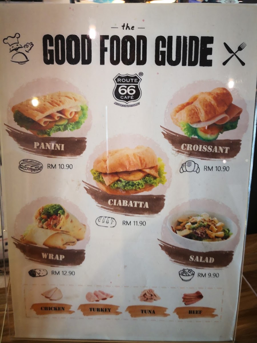 Route 66 Café menu board