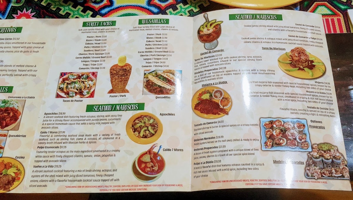 Taqueria San Julian menu board