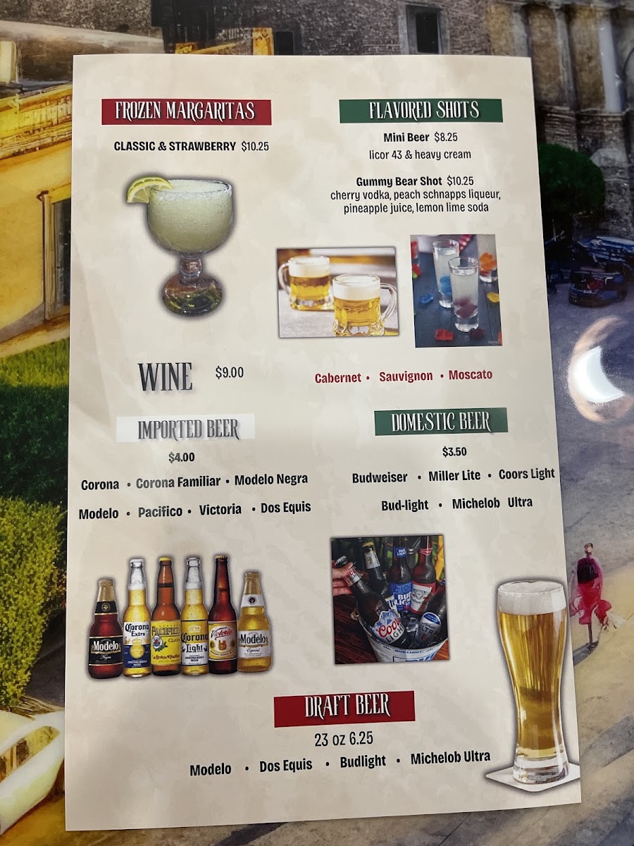 Taqueria San Julian menu board