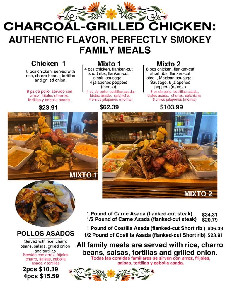 El Jefe Restaurant (Webster) menu board