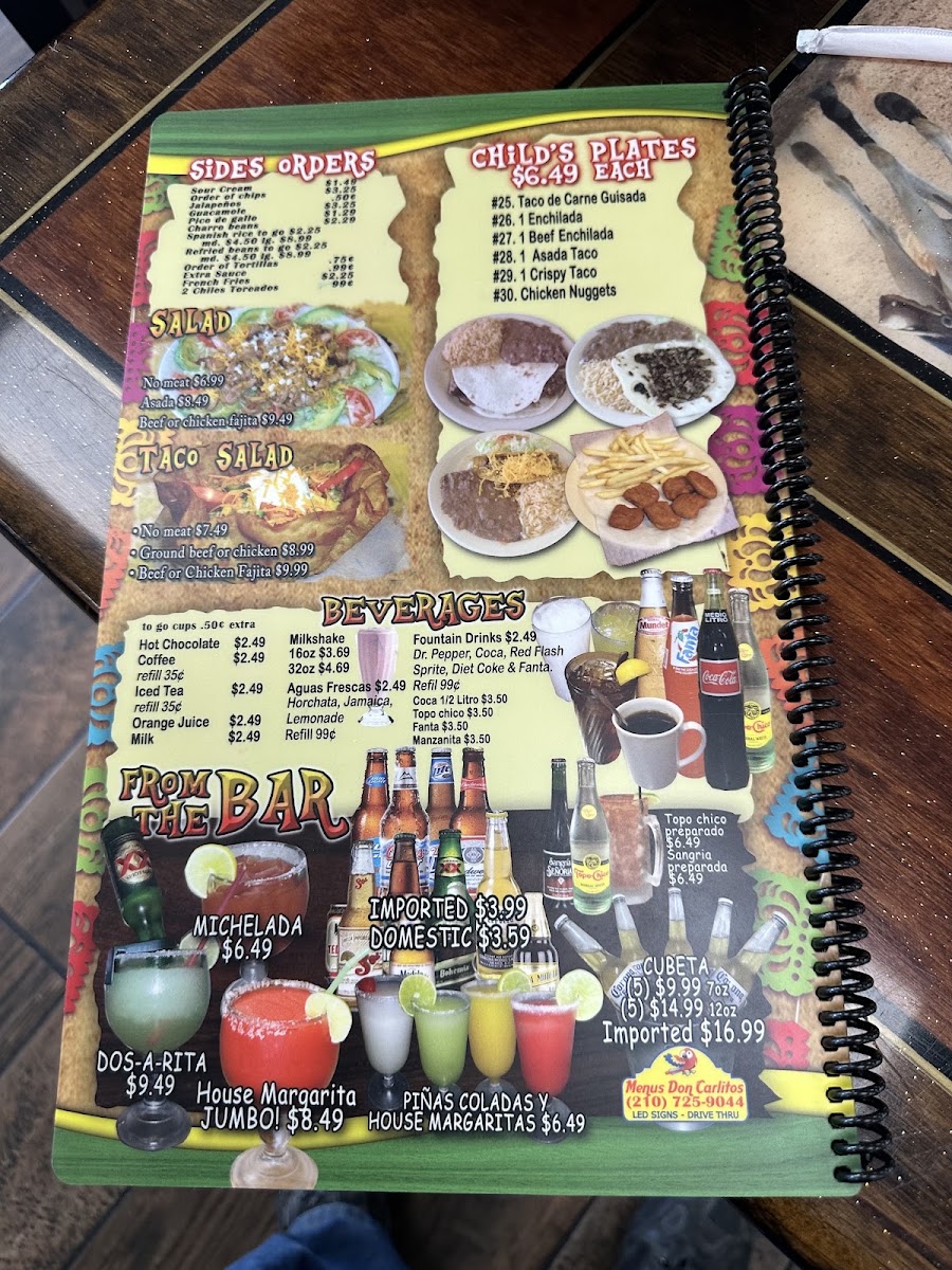 Taqueria La Tapatia menu board