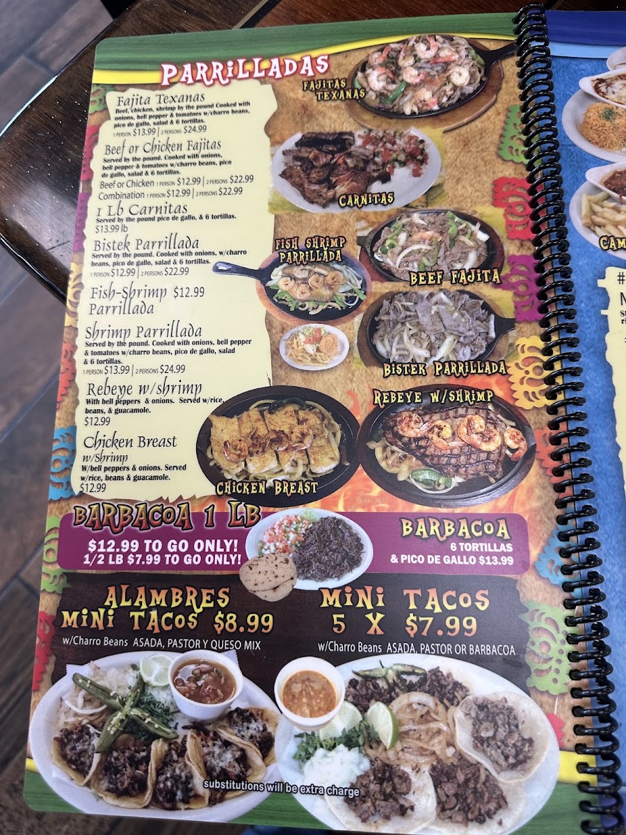 Taqueria La Tapatia menu board