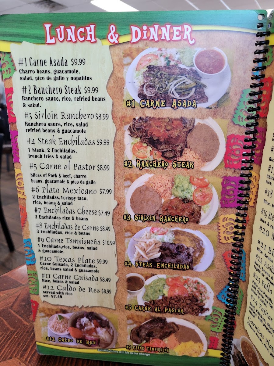 Taqueria La Tapatia menu board